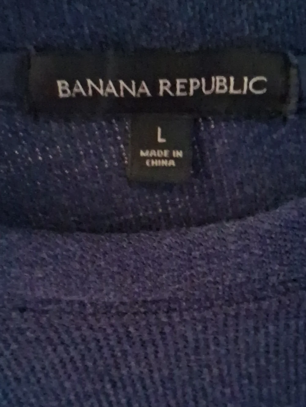 Banana Republic Men’s Textured Crewneck Sweater, Navy Blue